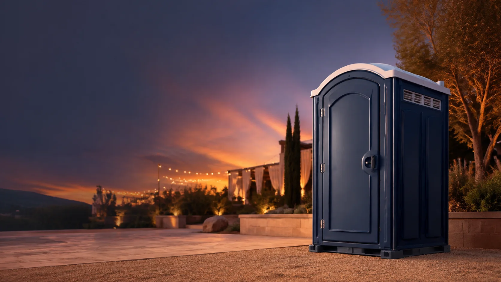 Portable restroom shown for rental planning in Louisville, KY